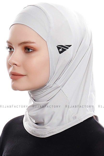 Elif - Hijab Sport Grigio Chiaro - Ecardin