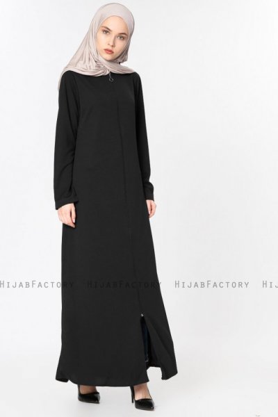 Elvan - Abaya Negro - Miss Cazibe 251001b