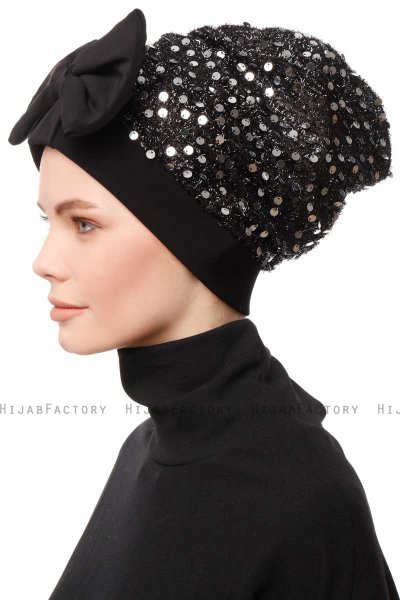 Enfleda - Turbante Nero & Grigio Chiaro