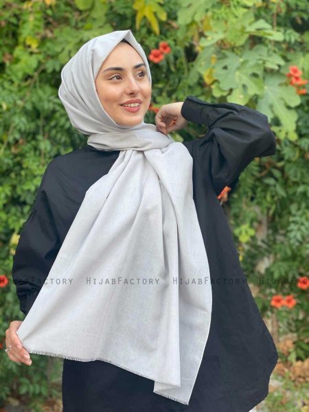 Ermina - Hijab Di Cotone Grigio Chiaro - Mirach