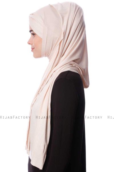 Eslem - Hijab Pile Jersey Beige - Ecardin