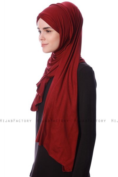 Eslem - Hijab Pile Jersey Bordò - Ecardin