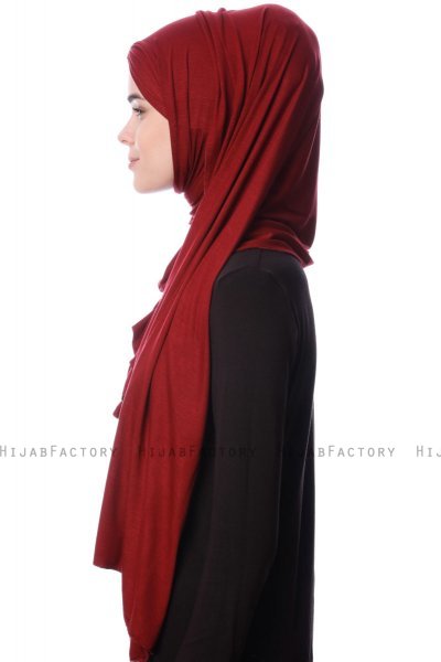Eslem - Hijab Pile Jersey Bordò - Ecardin