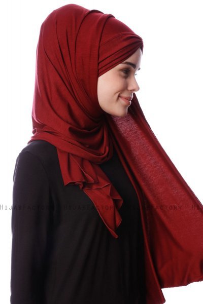 Eslem - Hijab Pile Jersey Bordò - Ecardin