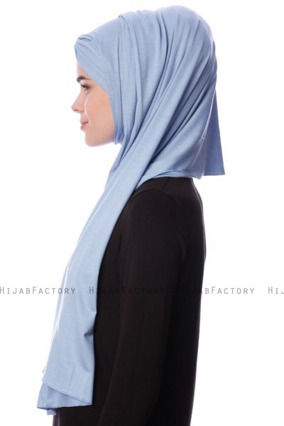 Eslem - Hijab Pile Jersey Azzurro - Ecardin