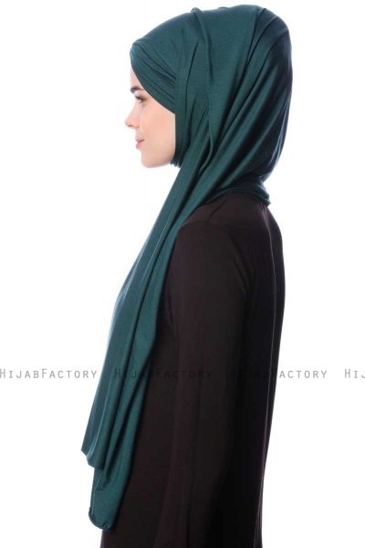 Eslem - Hijab Pile Jersey Verde Scuro - Ecardin