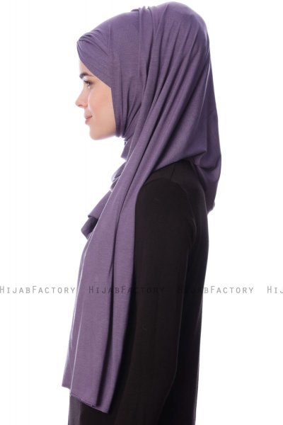 Eslem - Hijab Pile Jersey Viola Scuro - Ecardin