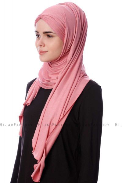 Eslem - Rosa Scuro Pile Jersey Hijab - Ecardin