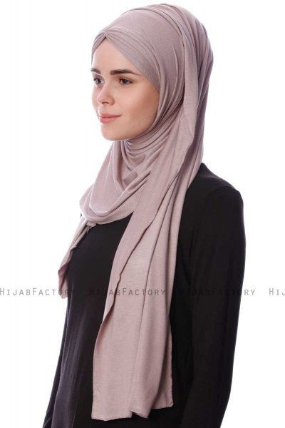 Eslem - Hijab Pile Jersey Grigio Pietra - Ecardin