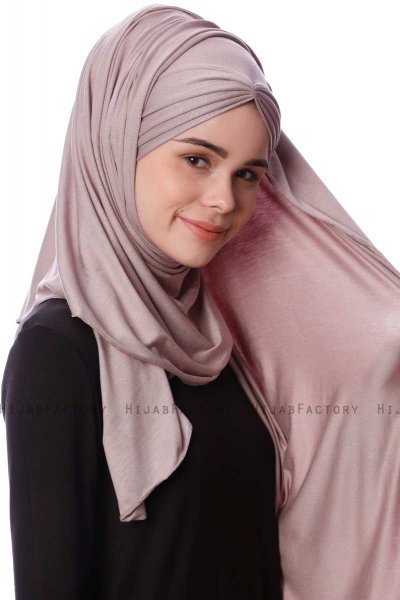 Eslem - Hijab Pile Jersey Grigio Pietra - Ecardin