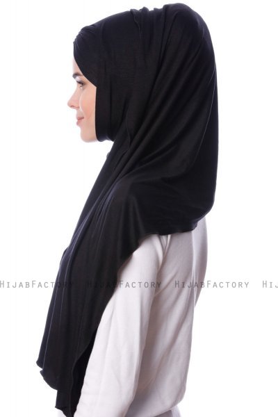 Eslem - Hijab Pile Jersey Nero - Ecardin