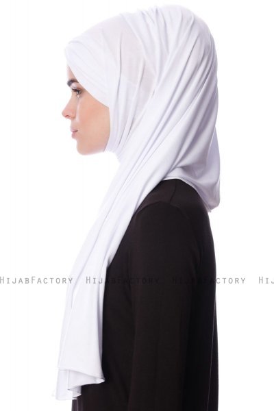 Eslem - Hijab Pile Jersey Bianca - Ecardin