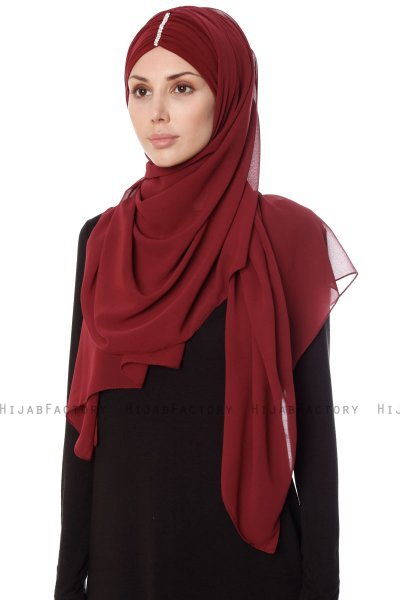 Evren - Chiffon Hijabte Bordò