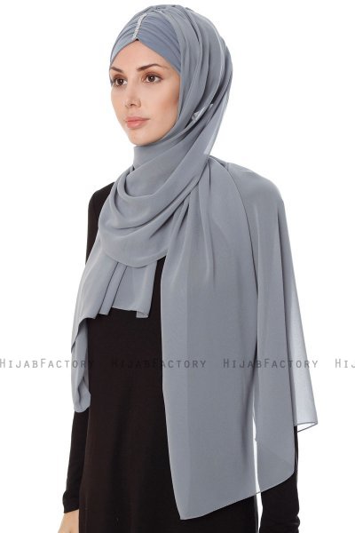 Evren - Chiffon Hijabte Grigio