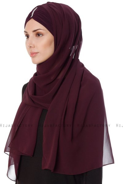 Evren - Chiffon Hijabte Prugna
