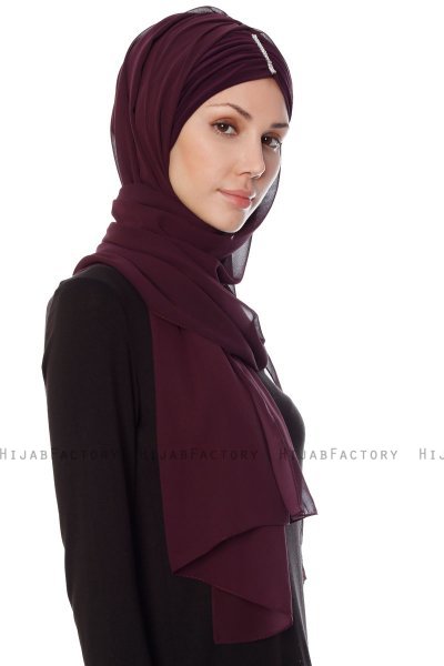 Evren - Chiffon Hijabte Prugna