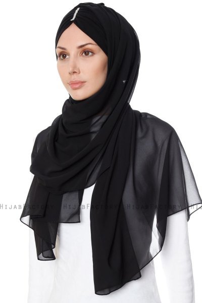 Evren - Chiffon Hijabte Nero