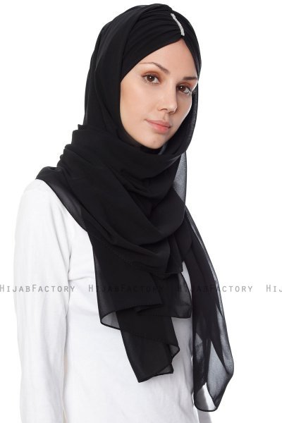 Evren - Chiffon Hijabte Nero