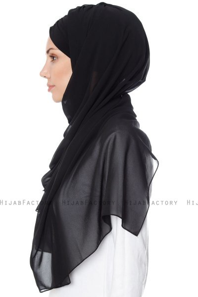 Evren - Chiffon Hijabte Nero