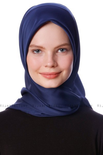Eylul - Hijab Rayon Quadrato Blu Navy