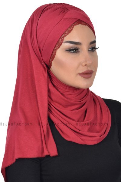 Filippa - Hijab Cotone Pratico Bordò - Ayse Turban