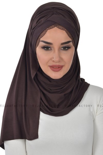Filippa - Hijab Cotone Pratico Marrone - Ayse Turban
