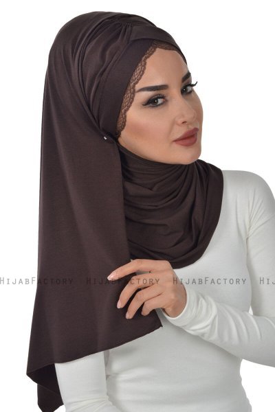 Filippa - Hijab Cotone Pratico Marrone - Ayse Turban
