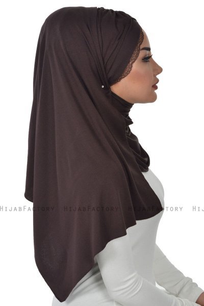 Filippa - Hijab Cotone Pratico Marrone - Ayse Turban