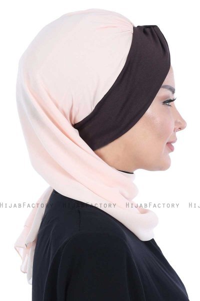 Gill - Hijab Pratico Beige & Marrone
