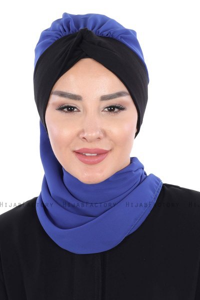 Gill - Hijab Pratico Blu & Nero