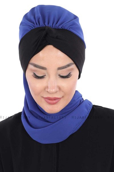 Gill - Hijab Pratico Blu & Nero