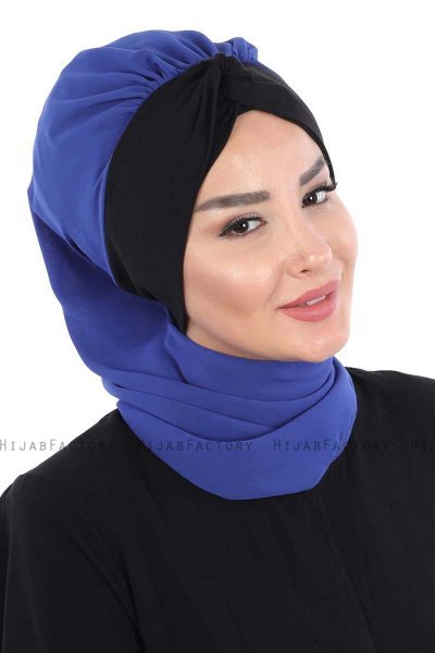 Gill - Hijab Pratico Blu & Nero