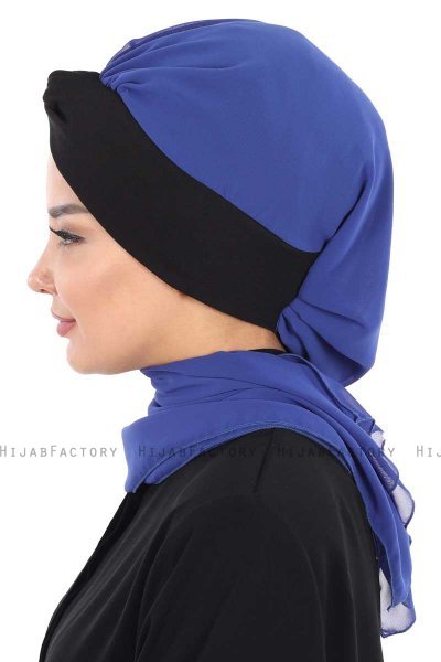 Gill - Hijab Pratico Blu & Nero