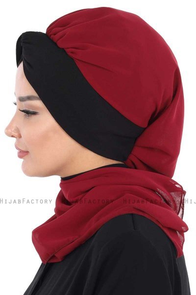 Gill - Hijab Pratico Bordò & Nero