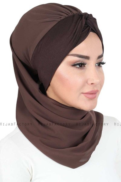 Gill - Hijab Pratico Marrone & Marrone