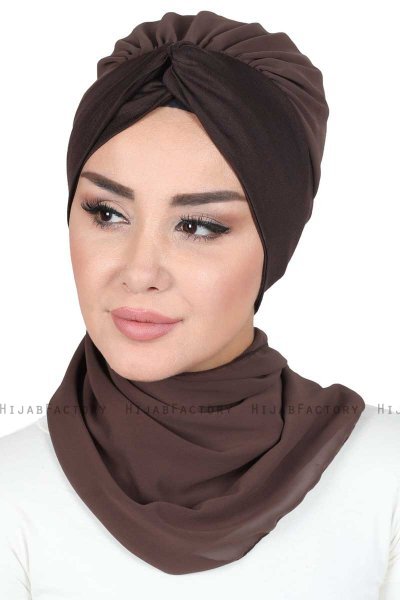Gill - Hijab Pratico Marrone & Marrone