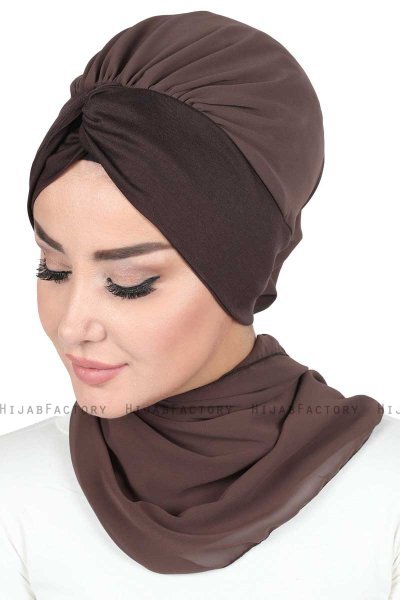 Gill - Hijab Pratico Marrone & Marrone