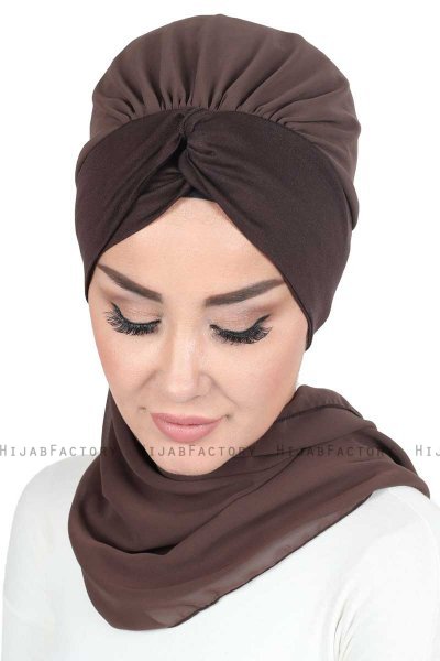 Gill - Hijab Pratico Marrone & Marrone