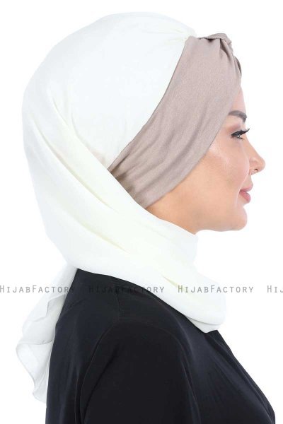 Gill - Hijab Pratico Creme & Taupe