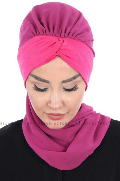 Gill - Hijab Pratico Fucsia & Fucsia