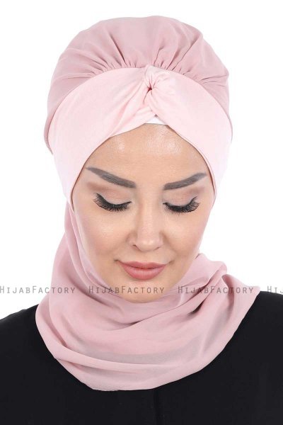 Gill - Hijab Pratico Rosa Antico & Rosa Antico