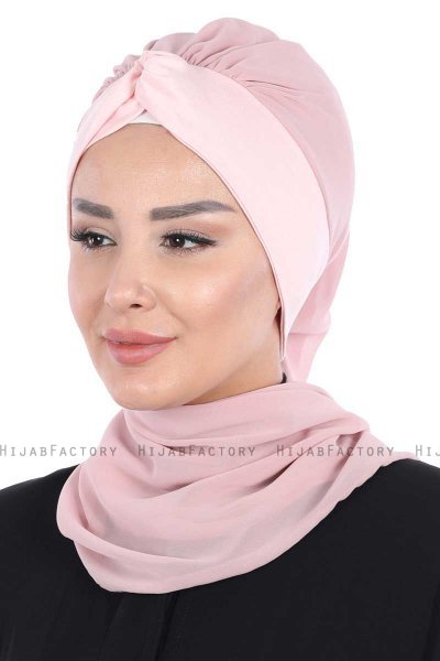 Gill - Hijab Pratico Rosa Antico & Rosa Antico