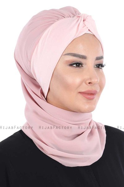 Gill - Hijab Pratico Rosa Antico & Rosa Antico