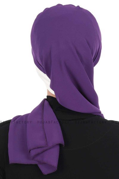 Gill - Hijab Pratico Viola & Creme