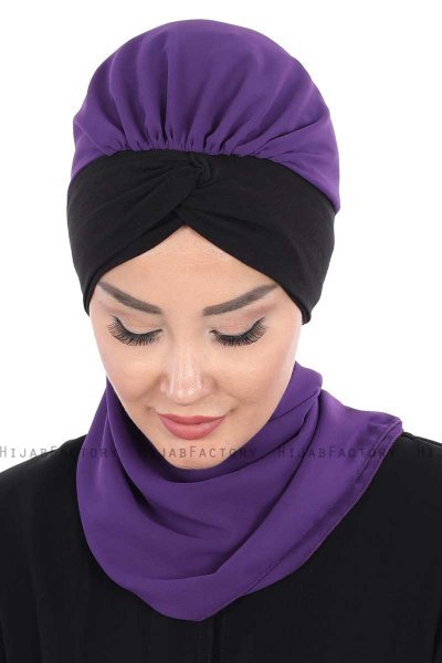 Gill - Hijab Pratico Viola & Nero