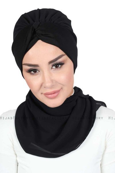 Gill - Hijab Pratico Nero & Nero