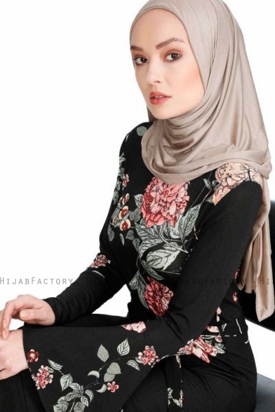 Hanan Svart Blommig Klänning Miss Halima 280291b