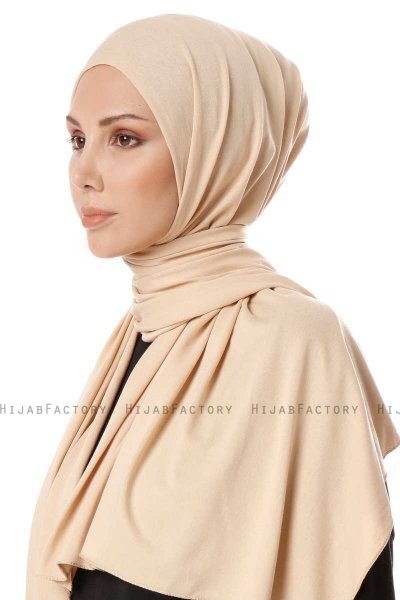 Hande - Hijab Di Cotone Beige - Gülsoy