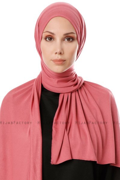 Hande - Hijab Di Cotone Rosa Antico - Gülsoy