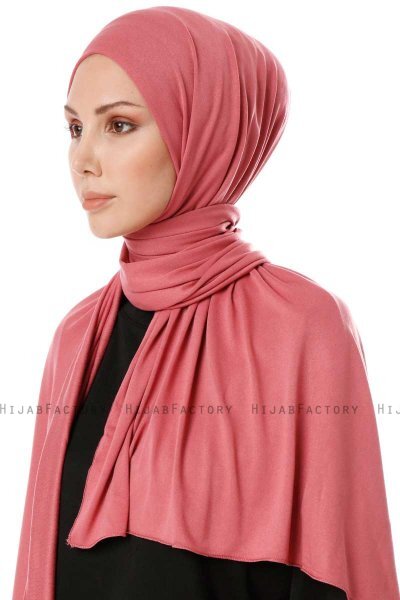 Hande - Hijab Di Cotone Rosa Antico - Gülsoy